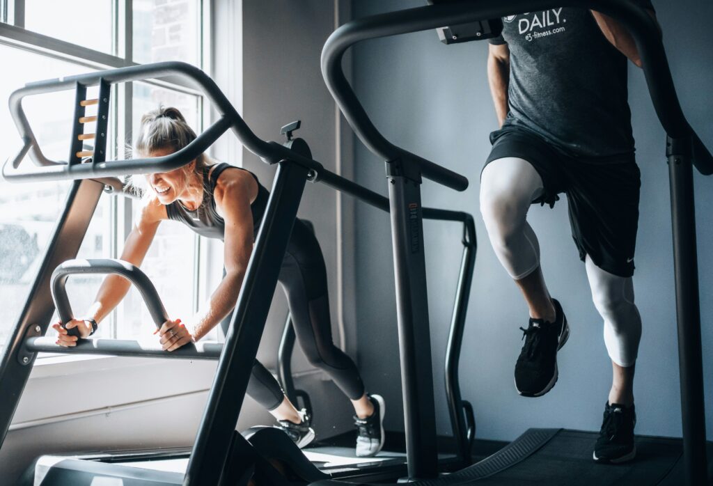 people working out in gym