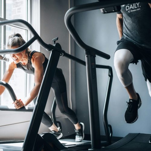 People are using gym equipments